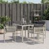 vidaXL Chaises de jardin avec coussins lot de 4 gris clair poly rotin