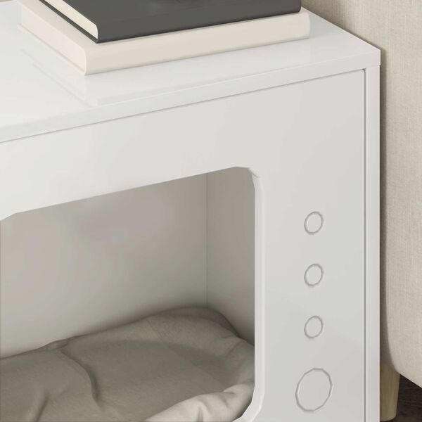 vidaXL Maison pour chat Blanc Brillant 51 x 30 x 42 cm