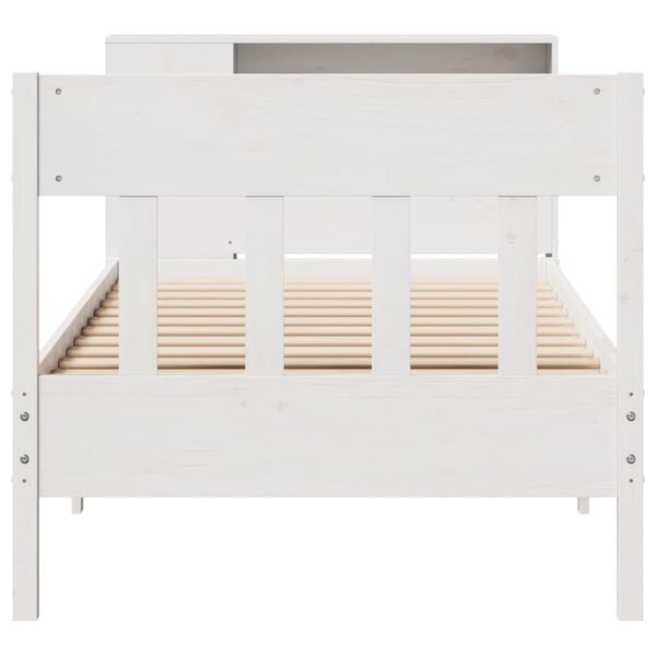 vidaXL Lit bibliothèque sans matelas blanc 100x200 cm bois pin massif