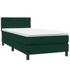 vidaXL Sommier &agrave; lattes de lit et matelas vert fonc&eacute; 90x210 cm velours