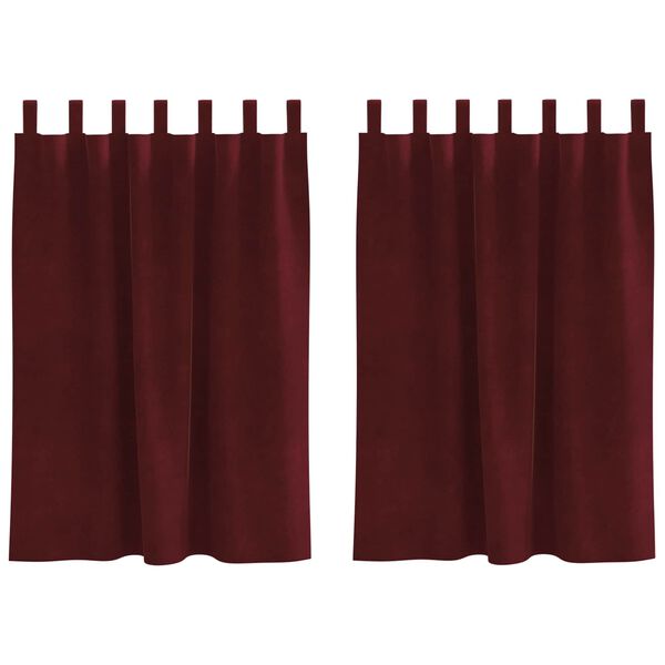 vidaXL Rideaux occultants 2 pcs Bordeaux 140 x 140 cm Velours