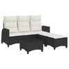 vidaXL Salon de jardin 3 pcs avec coussins forme L noir r&eacute;sine tress&eacute;e
