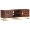 vidaXL Meuble TV 124 x 29 x 45 cm en bois de manguier massif