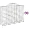 vidaXL Paniers &agrave; gabions arqu&eacute;s 11 pcs 200x50x140/160 cm Fer galvanis&eacute;
