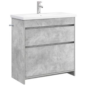 vidaXL Ensemble de mobilier de salle de bain Gris b&eacute;ton