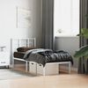 vidaXL Cadre de lit métal sans matelas avec tête de lit blanc 75x190cm