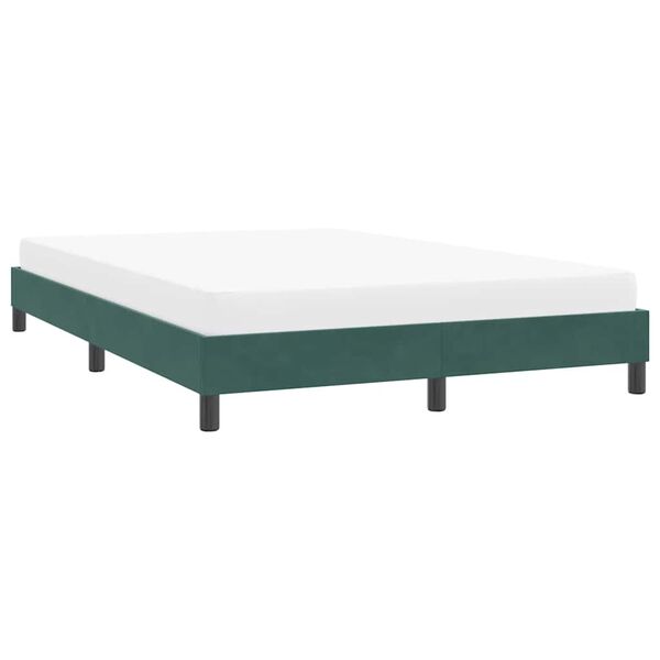 vidaXL Cadre de lit sans matelas vert fonc&eacute; 140x220 cm velours