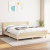 vidaXL Sommier &agrave; lattes de lit avec matelas Cr&egrave;me 180x200 cm Tissu
