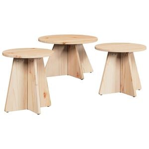 vidaXL Table basse 3 pc Naturel 49 x 49 x 30 cm