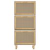 vidaXL Armoire &agrave; chaussures Blanc 52x25x115 cm Bois d'ing&eacute;nierie/rotin