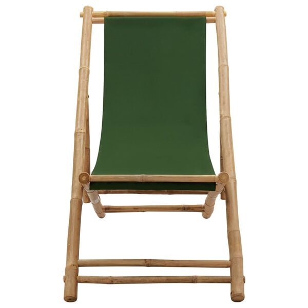 vidaXL Chaise de terrasse Bambou et toile Vert