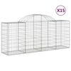 vidaXL Paniers &agrave; gabions arqu&eacute;s 15 pcs 200x50x80/100 cm Fer galvanis&eacute;
