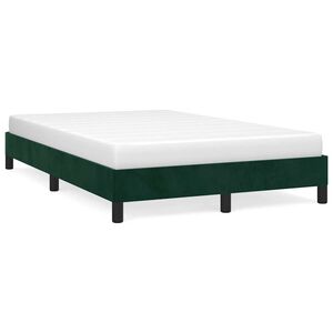 vidaXL Cadre de lit sans matelas vert fonc&eacute; 120x190 cm velours