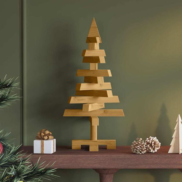vidaXL Arbres de Noël avec support Marron 60 cm Bois massif en pin