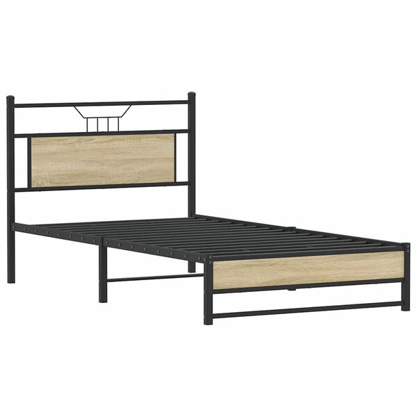 vidaXL Cadre de lit sans matelas chêne sonoma 107x203 cm