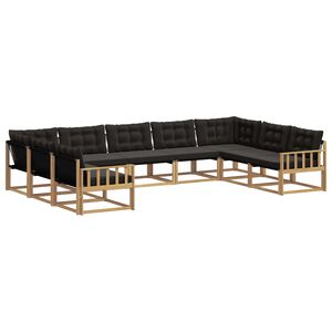 vidaXL Ensemble de canap&eacute;s d'ext&eacute;rieur 9 pcs Blanc et noir