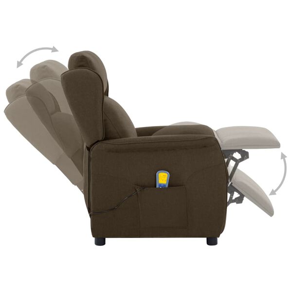 vidaXL Fauteuil de massage Marron Tissu