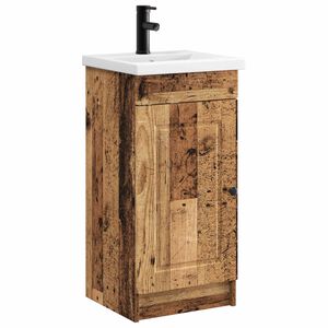 vidaXL Meuble de salle de bain avec &eacute;vier Bois ancien