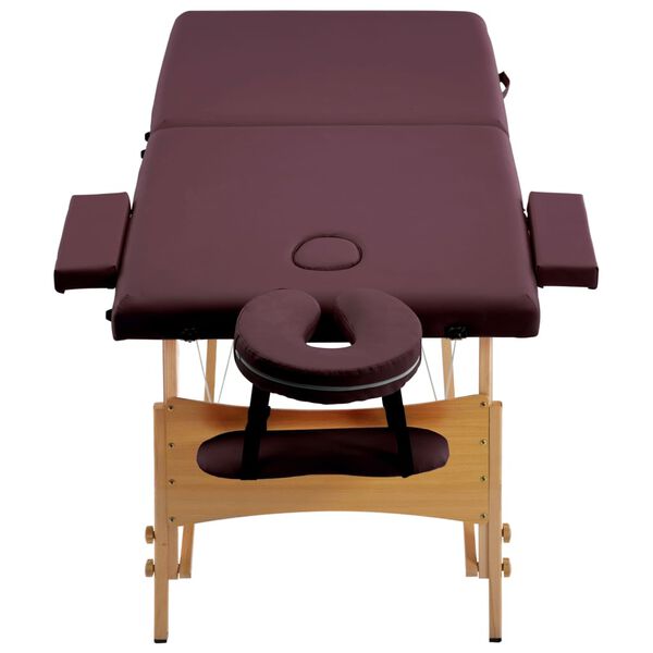 vidaXL Table de massage pliable 2 zones Violet vin