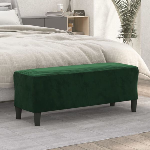 vidaXL Banc Vert foncé 100x35x41 cm Velours