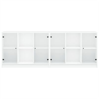 vidaXL Bibliothèque avec portes blanc 204x37x75 cm bois d'ingénierie