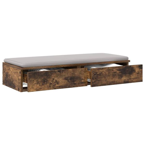 vidaXL Tiroirs de lit Ch&ecirc;ne fum&eacute; 90 x 36,5 x 16,5 cm Bois d'ing&eacute;nierie