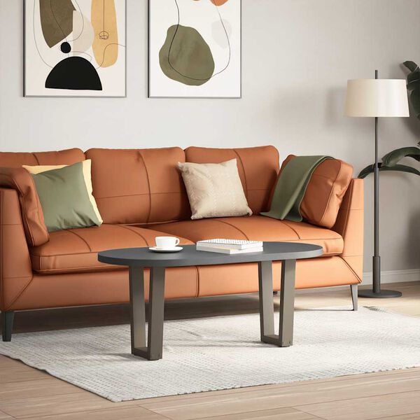 vidaXL Pieds de table basse en forme de V, 2 pièces, acier naturel, 38 x (42-43,3) cm