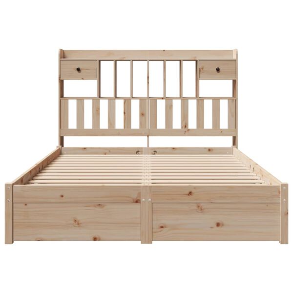 vidaXL Lit biblioth&egrave;que sans matelas 140x200 cm bois massif de pin