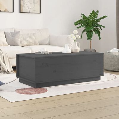 vidaXL Table basse Gris 100x50x35 cm Bois massif de pin