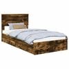vidaXL Lit de Rangement Ch&ecirc;ne fum&eacute; 100 x 200 cm Bois d'ing&eacute;nierie