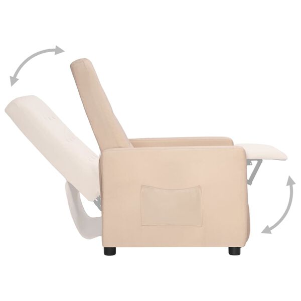 vidaXL Fauteuil inclinable Taupe Tissu