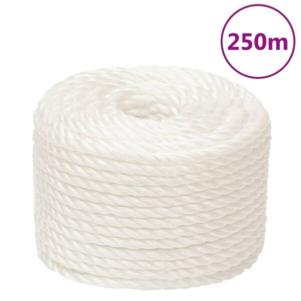 vidaXL Corde de travail Blanc 10 mm 250 m polypropyl&egrave;ne