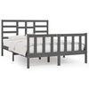 vidaXL Cadre de lit sans matelas gris 150x200 cm bois massif