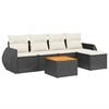 vidaXL Salon de jardin 6 pcs avec coussins noir r&eacute;sine tress&eacute;e