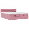 vidaXL Cadre de lit ottoman avec matelas rose 200x200 cm velours