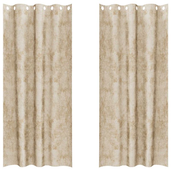 vidaXL Rideaux en velours 2 pcs Cr&egrave;me 245 x 140 cm Velours