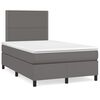 vidaXL Sommier &agrave; lattes de lit avec matelas gris 120x190 cm similicuir