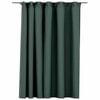vidaXL Rideau occultant d'aspect de lin avec crochets Vert 290x245 cm