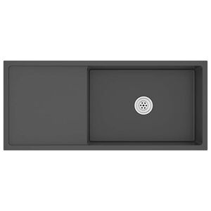 vidaXL &Eacute;vier de cuisine fait main Noir Acier inoxydable