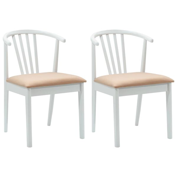 vidaXL Chaise de salle &agrave; manger 2 pcs Blanc et marron