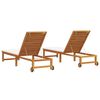 vidaXL Transat 2 pcs Marron 53 x 202 x 89cm Bois d'acacia massif