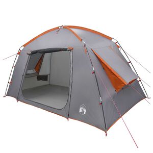 vidaXL Tente Cabane Gris et orange 300 x 210 x 156 cm Polyester