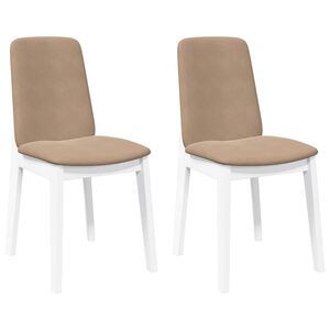 vidaXL Chaises &agrave; manger coussins 2 pcs blanc bois massif caoutchouc