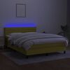 vidaXL Sommier &agrave; lattes de lit avec matelas LED Vert 140x190 cm Tissu