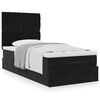 VidaXL Cadre de lit ottoman avec matelas noir 100x200cm velours