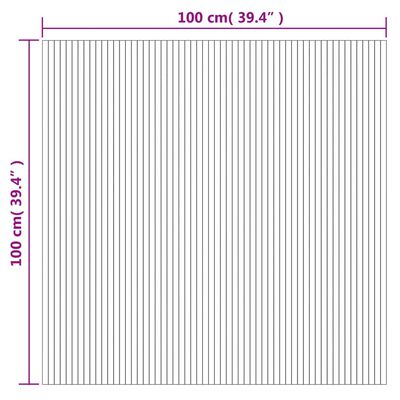 vidaXL Tapis rectangulaire gris 100x100 cm bambou