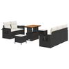 vidaXL Ensemble de canap&eacute; de jardin avec coussin 8 pcs Noir polyrotin