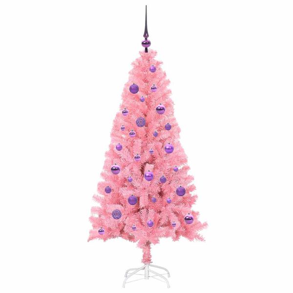 vidaXL Sapin de No&euml;l avec 150 LED avec support Rose 150 cm PVC