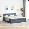 vidaXL Cadre de lit ottoman avec matelas gris fonc&eacute; 200x200 cm velours