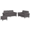 vidaXL Ensemble de canap&eacute;s 3 pcs avec coussins Gris Similicuir